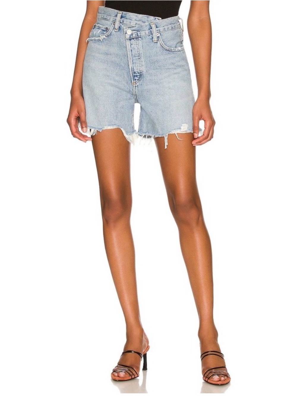 AGOLDE Crisscross Super High Waist Organic Cotton Denim Shorts